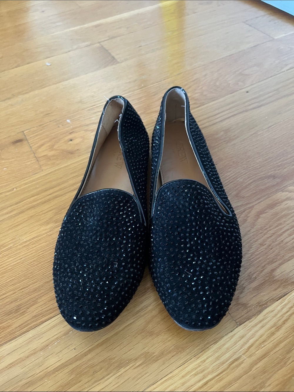 Jcrew Black Rhinestone Embellished Women's Slip-On Flats